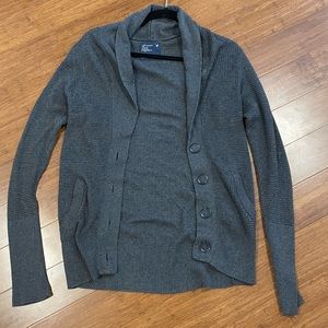 American Eagle Dark Grey Waffle Cozy Sweater Cardigan
